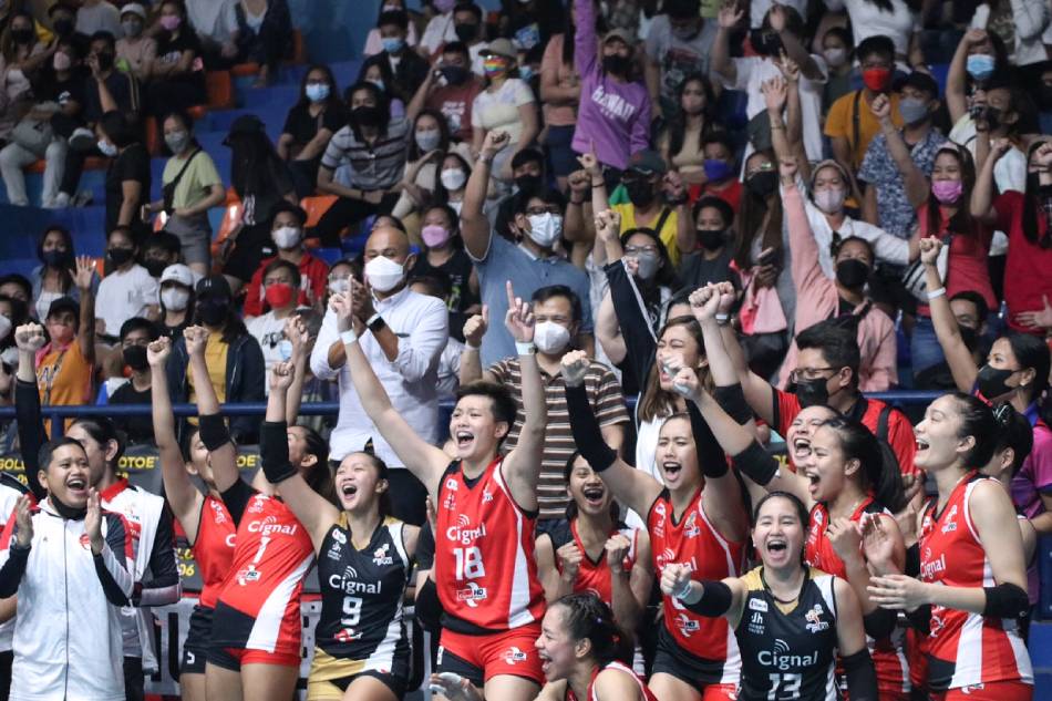 The Cignal HD Spikers won the first PVL game held in front of fans since the onset of the COVID-19 pandemic. PVL Images.