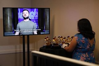 Ukraine's Zelensky appears in taped video at Grammys
