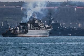 Ukraine claims strike on Russian warship