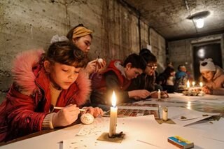 Easter painting masterclass in Lviv bomb shelter