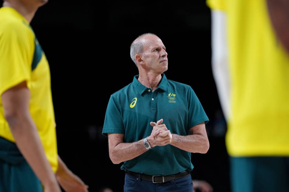 Boomers coach Brian Goorjian looks on ahead of the Men's Semifinal Basketball match between the USA and Australia at the Saitama Super Arena during the Tokyo Olympic Games in Tokyo, Japan, 05 August 2021. File photo. Joe Giddens, EPA-EFE.