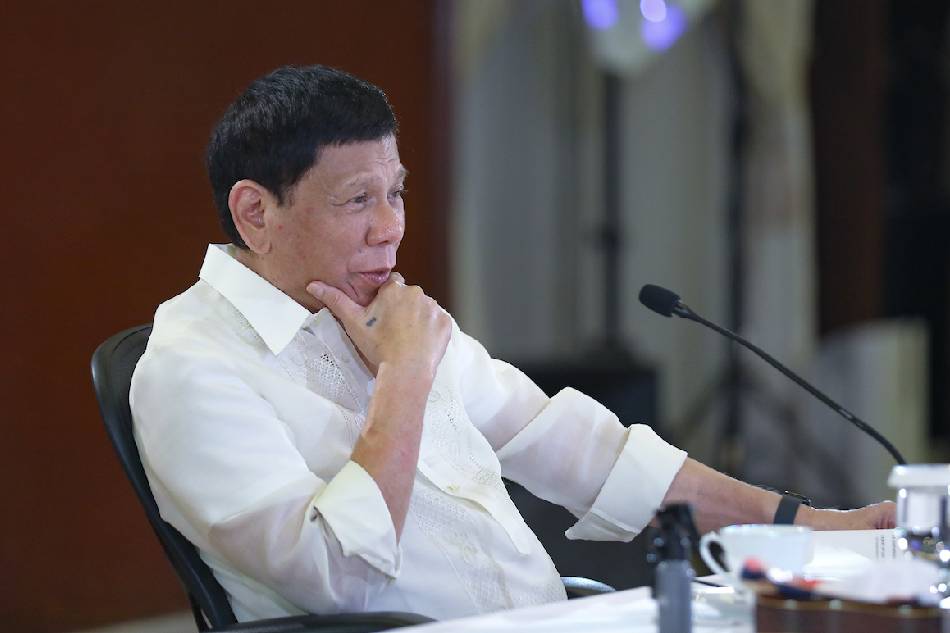 President Rodrigo Duterte talks to the people after holding a meeting with key government officials at the Malacañan Palace on May 23, 2022. Valerie Escalera, Presidential Photo
