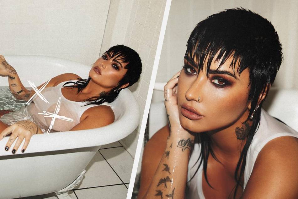 demi lovato in bathtub