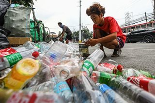 Collecting plastic bottles for food