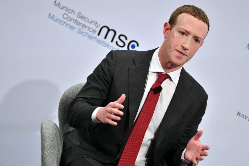 Facebook CEO and co-founder Mark Zuckerberg speaks during a Conversation session 'Learn Fast and Fix Things: Social Media and Democracy' at the 56th Munich Security Conference (MSC) in Munich, Germany, 15 February 2020. Phillip Gelland, EPA-EFE/File