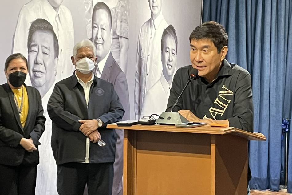 Senator-elect Raffy Tulfo speaks to reporters at the Senate in Pasay City on June 27, 2022. Sherrie Ann Torres, ABS-CBN News