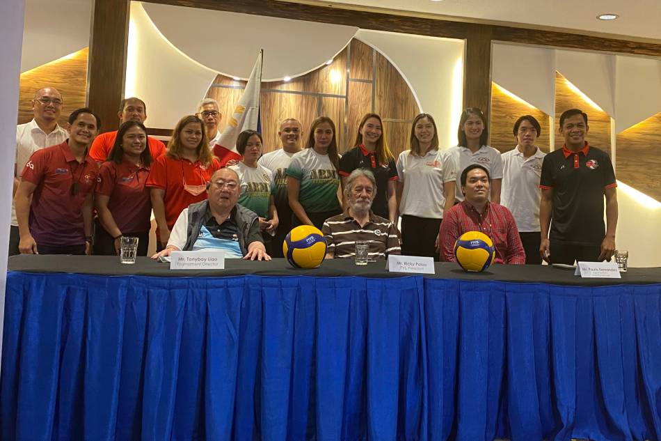 Players, coaches, and officials of the Premier Volleyball League during the press conference at the Century Park Hotel. Camille B. Naredo, ABS-CBN News