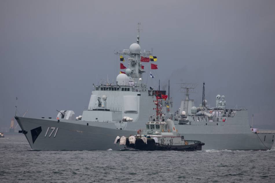 The People's Liberation Army Navy Type 052C destroyer Haikou, NATO code name Luyang II class, sails into Victoria Harbour in Hong Kong, China, on April 30, 2019. Jerome Favre, EPA-EFE/file
