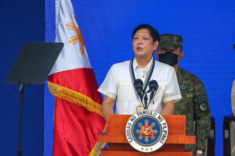 President Ferdinand Marcos Jr. delivers his speech during the Presidential Security Group Change of Command ceremonies at the PSG Grandstand, Malacañang Park, Manila on July 4, 2022. Jonathan Cellona, ABS-CBN News
