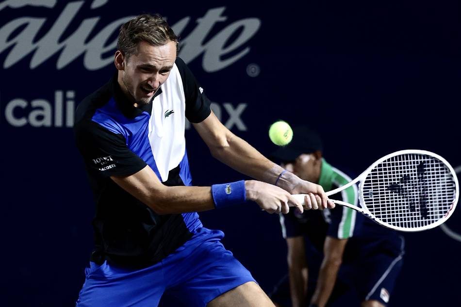 Daniil Medvedev of Russia in action against Cameron Norrie of Britain during their final match of the Los Cabos Open tennis tournament in Los Cabos, Baja California Sur, Mexico, 06 August 2022. Jorge Reyes, EPA-EFE.