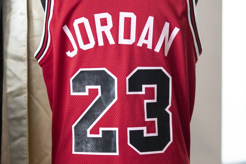 Michael Jordan's 1984-85 rookie year game issued Chicago Bulls jersey is displayed, and will be auctioned during the Sports Legends Auction at Julien's Auctions in Beverly Hills, California, USA, 22 June 2022. File photo. Etienne Laurent, EPA-EFE.