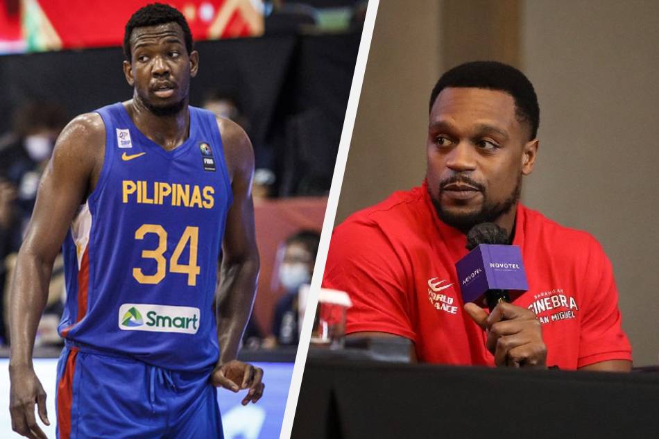 Ange Kouame and Justin Brownlee have both joined the national team's practice sessions ahead of the FIBA World Cup qualifying window. File photos. FIBA/PBA Images