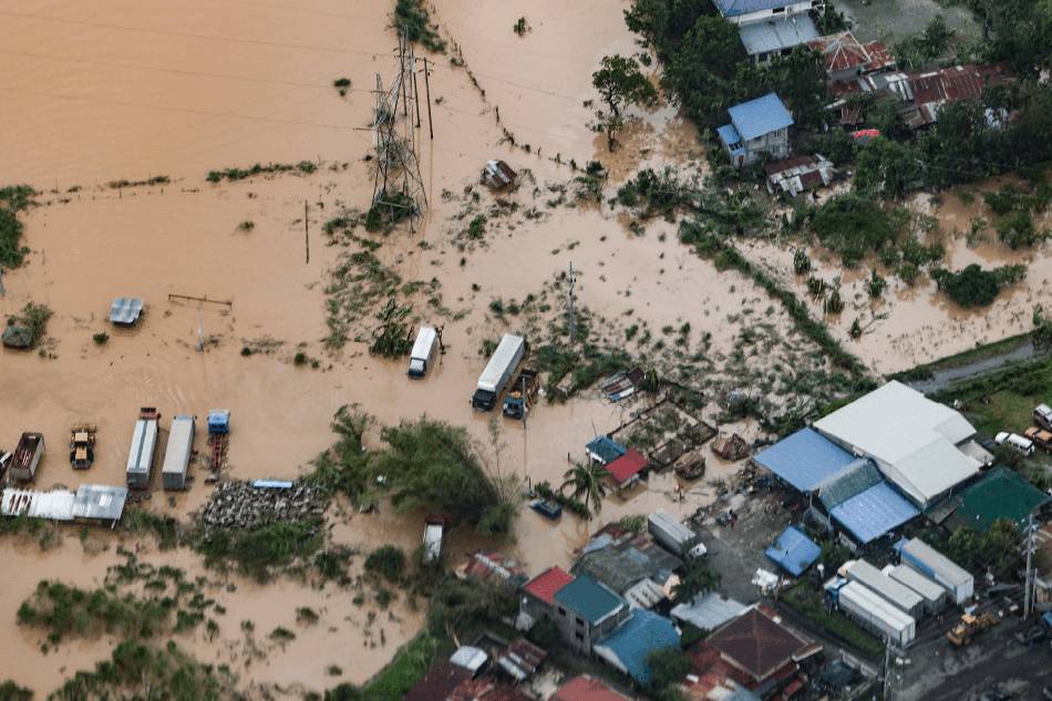 This aerial shot shows the extent of floods triggered by Typhoon Karding over parts of Central Luzon on Sep. 26, 2022. Bongbong Marcos/Twitter