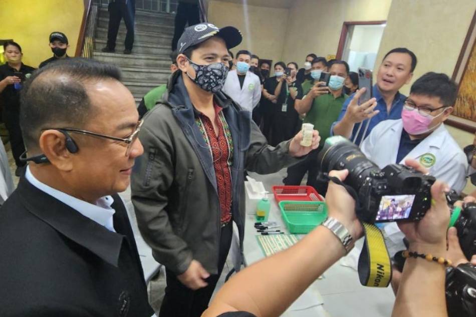 Senator Robin Padilla voluntarily submits to a drug test at the PDEA Headquarters in Quezon City. ABS-CBN News