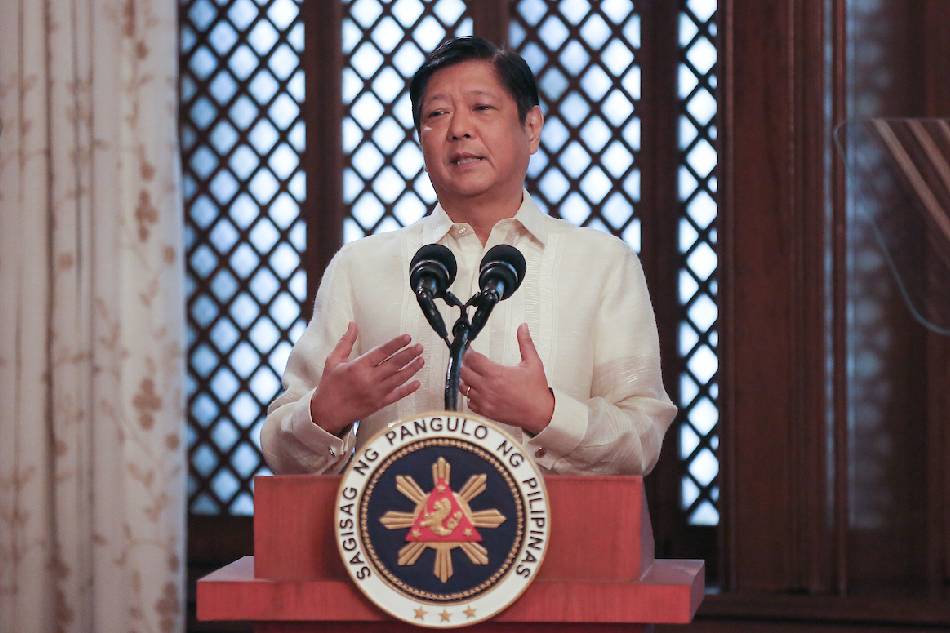 President Ferdinand Marcos Jr. delivers a speech at the contract signing of the construction for the Metro Manila Subway Project’s (MMSP) Quezon Avenue and East Avenue Station, as well as the Anonas and Camp Aguinaldo stations. Jonathan Cellona, ABS-CBN News/pool