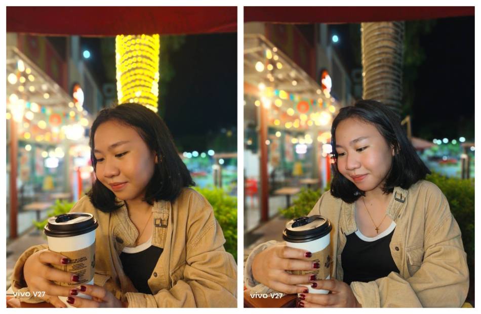 AURA LIGHT OFF vs. AURA LIGHT ON. Photo source: vivo Philippines