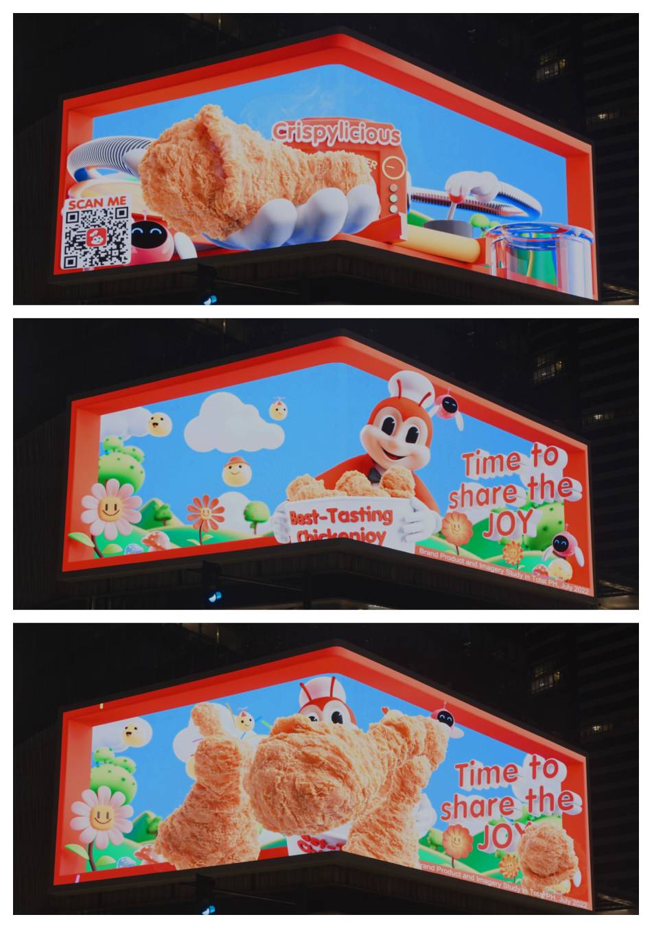 Jollibee shares the joy through its newest 3D billboard located at 5th Ave., Bonifacio Global City. Photo source: Jollibee