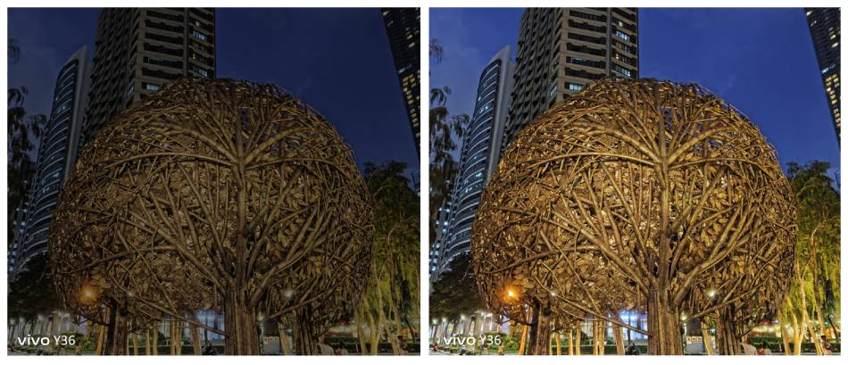 Normal Shot vs. Super Night Shot. Photo source: vivo Philippines