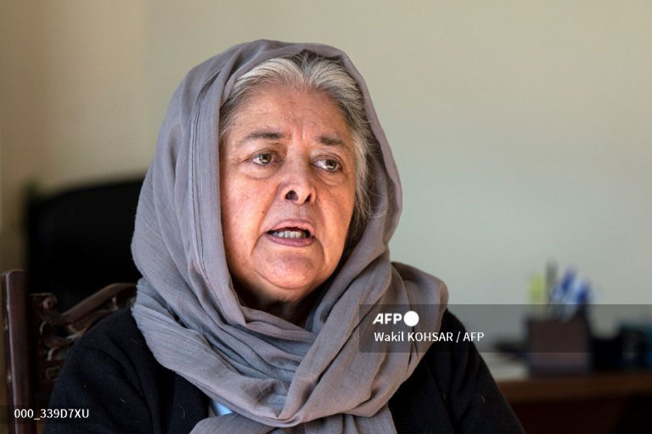 In this picture taken on February 11, 2023, Afghan women's activist Mahbouba Seraj speaks during an interview with AFP in Kabul. Mahbouba Seraj is a rare dissenting voice in Afghanistan, but the veteran activist has begun to doubt whether the world is listening when she speaks out against the Taliban government's abuses. Wakil Kohsar, AFP/File
