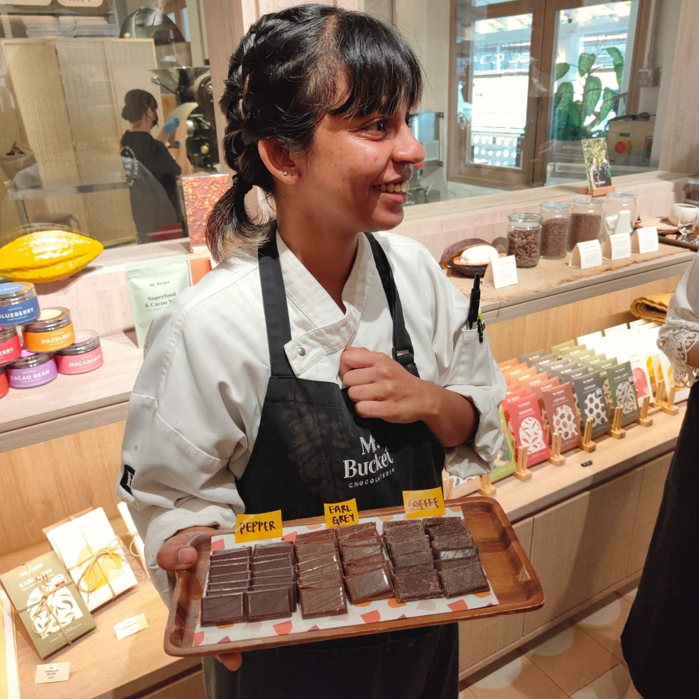 Mr. Bucket Chocolaterie offers a fine selection of handcrafted chocolates 