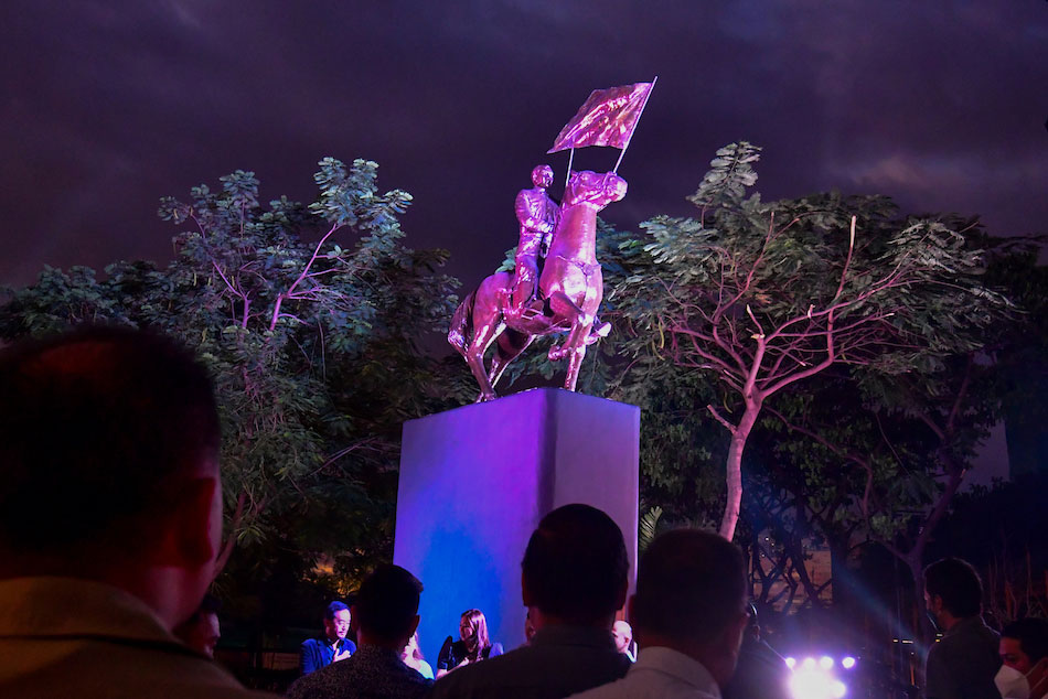 Megaworld unveils a new cold cast bronze-rendered statue of Andres Bonifacio called the 'Bonifacio March' in Taguig City on Bonifacio Day, November 30, 2022. Mark Demayo, ABS-CBN News
