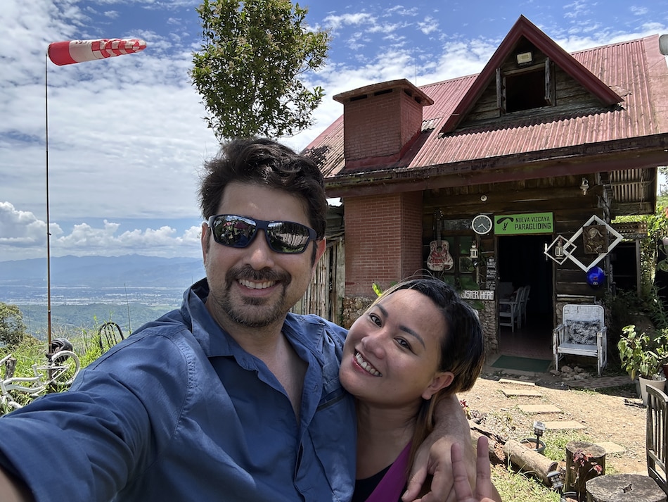 Both actor Ian Veneracion and NV Paragliding founder Violet Lucasi are certified paragliders. Veneracion, impressed by his experience at the Ambaguio flysite, has declared it 'the best' in the Philippines. Photo courtesy of NV Paragliding.