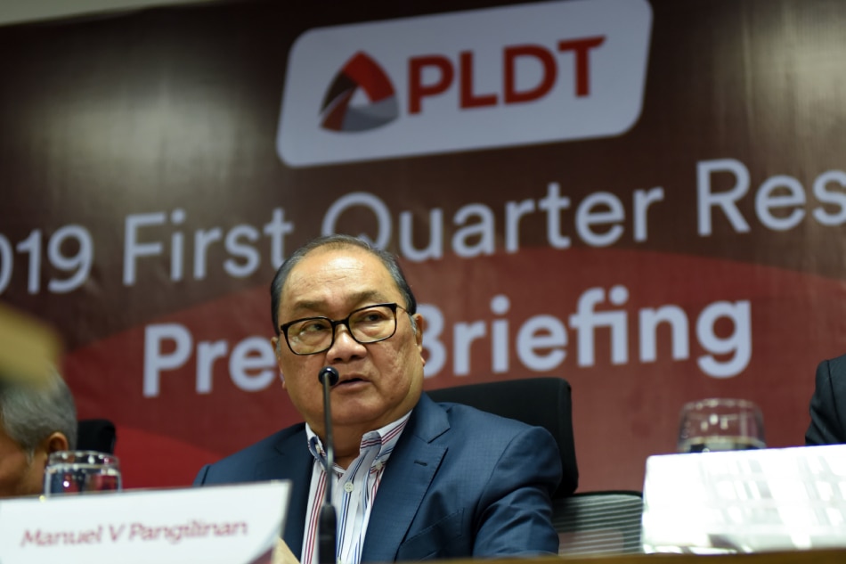 PLDT Chairman Manuel V. Pangilinan during the PLDT 2019 First Quarter Results press briefing held at their headquarters in Makati on May 9, 2019. George Calvelo, ABS-CBN New/File