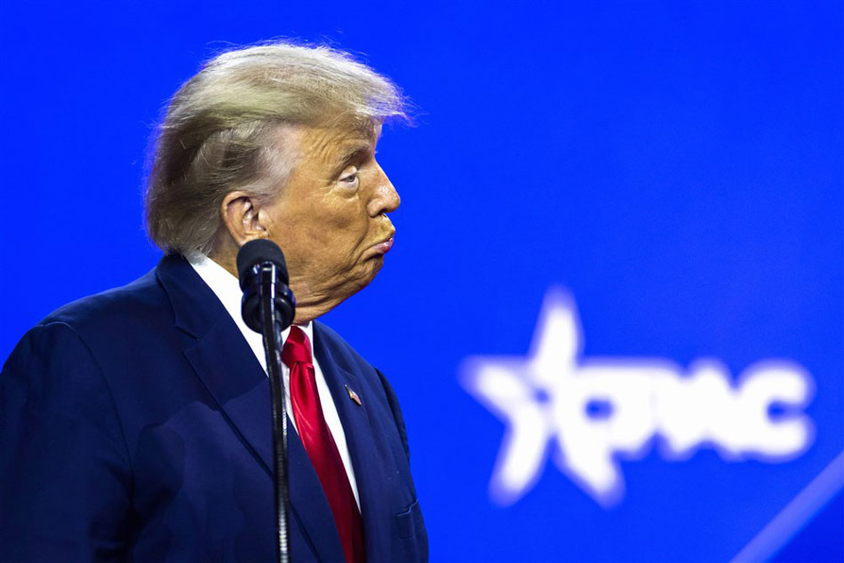 Former US President Donald Trump speaks at the Conservative Political Action Conference (CPAC) at the Gaylord National Resort & Convention Center in National Harbor, Maryland, USA, on March 4, 2023. Jim Lo Scalzo, EPA-EFE