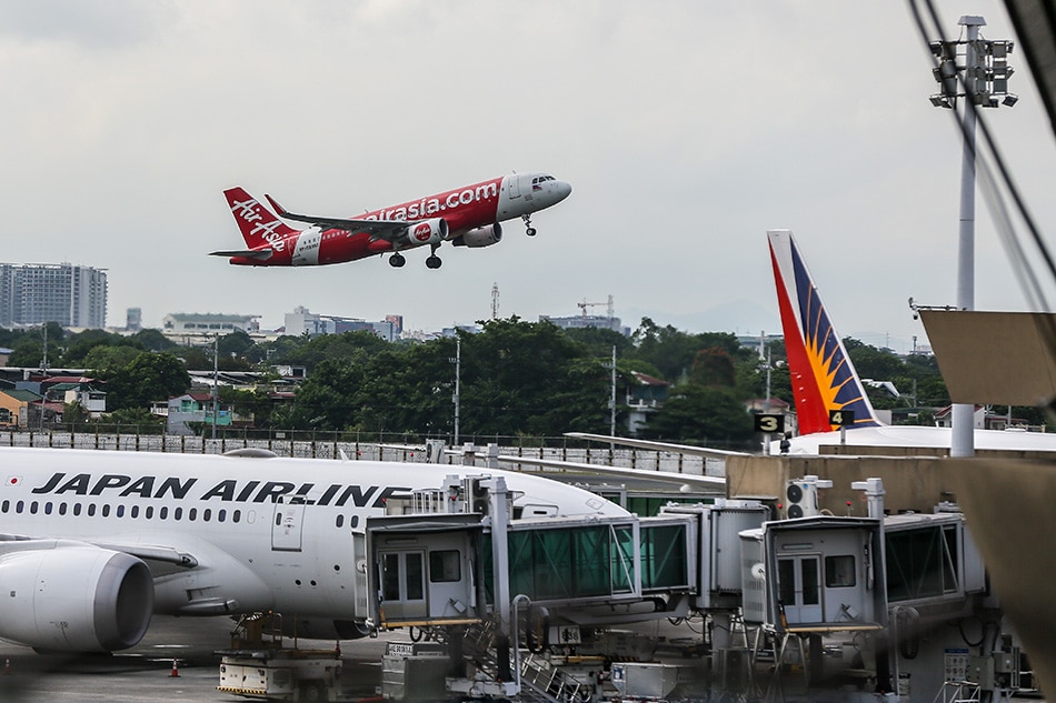 Flights take off at the Ninoy Aquino International Airport (NAIA) Terminal 1 after the momentary shutdown of the Philippine airspace due to maintenance work on May 17. 2023. Jonathan Cellona, ABS-CBN News