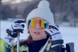 Kim Chiu learns cross-country skiing in Switzerland