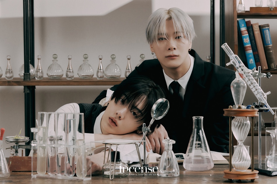 Promotional photo for Moonbin & Sanha's extended play 'Incense,' released January 4, 2023. Photo: Twitter/@fantagiomusic_