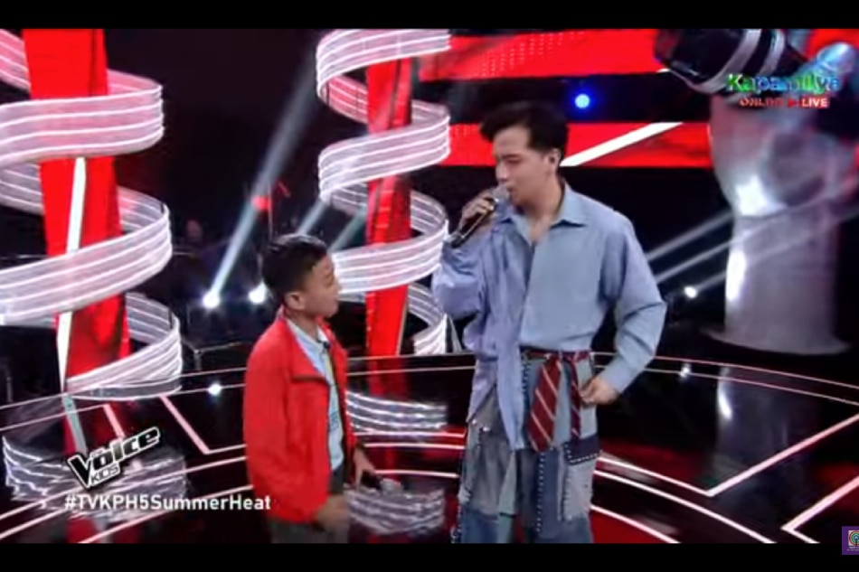 Jason Dy with a 'The Voice Kids Philippines' contestant. ABS-CBN