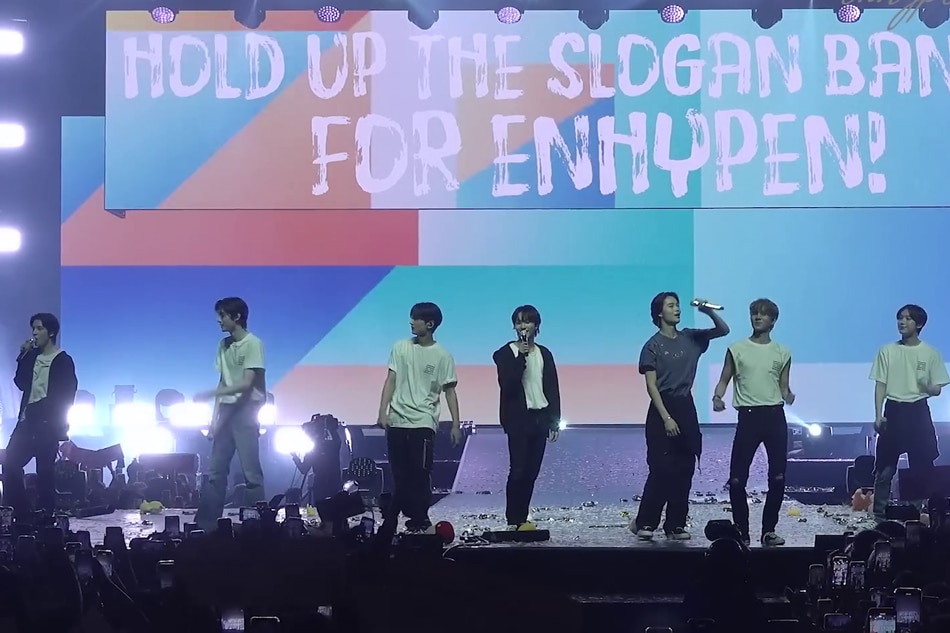 K-pop boy band Enhypen during its recent three-day concert in the Philippines. Screenshot from video posted on Enhypen's official YouTube channel