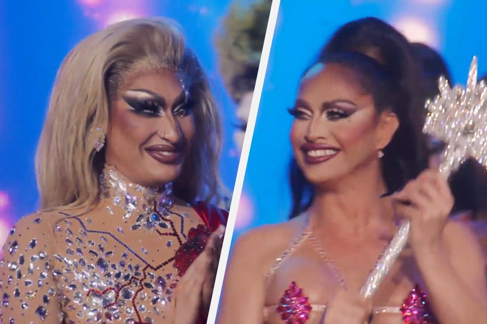 Anetra and Sasha Colby in 'RuPaul's Drag Race' season 15 finale aired last April 15, 2023. Screenshots from 'RuPaul's Drag Race' Twitter account.