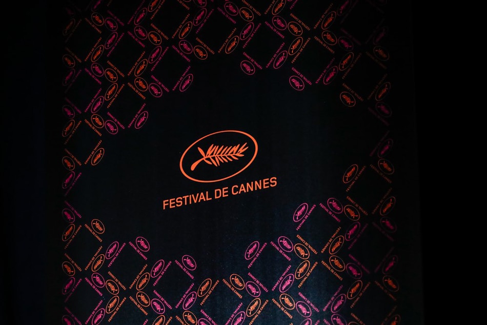  Signage with the logo of the festival during a press conference to present the 76th Cannes Film Festival Official Selection at the UGC Normandie hall in Paris, France. Teresa Suarez. EPA-EFE