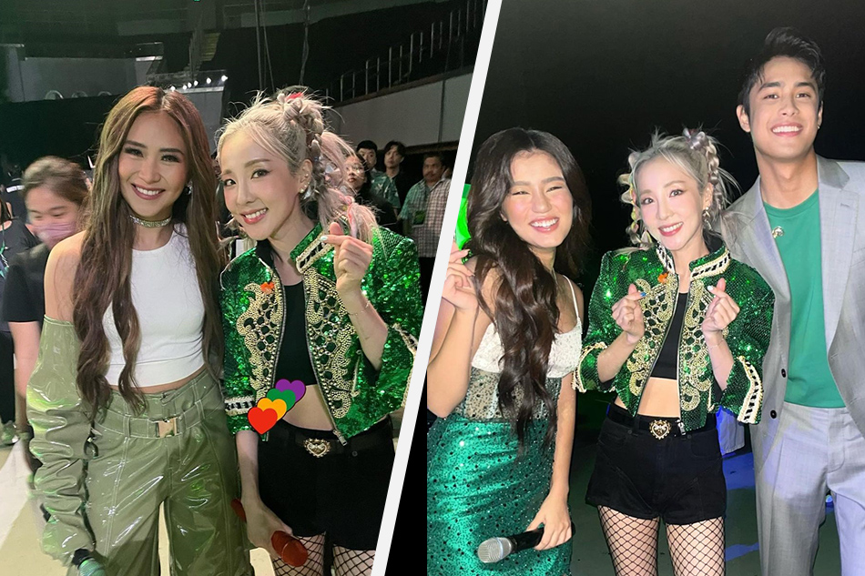 K-pop superstar Sandara Park poses with Sarah Geronimo and Donny Pangilinan and Belle Mariano. Photo: Instagram/@daraxxi