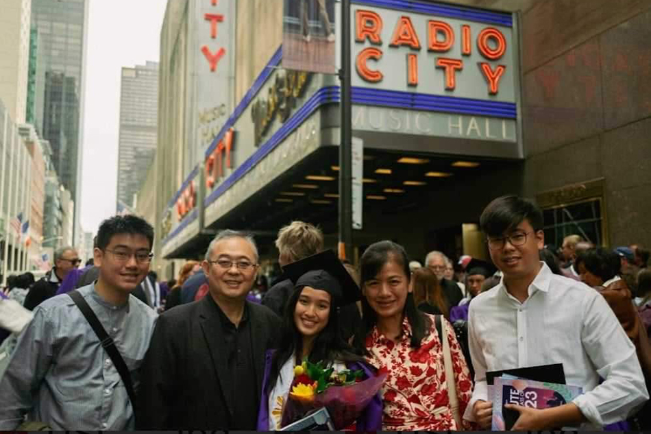 Ten Monteverde (middle) with dad Dondon, mom Grace, brothers Matthew (extreme left) and Theo (extreme right)