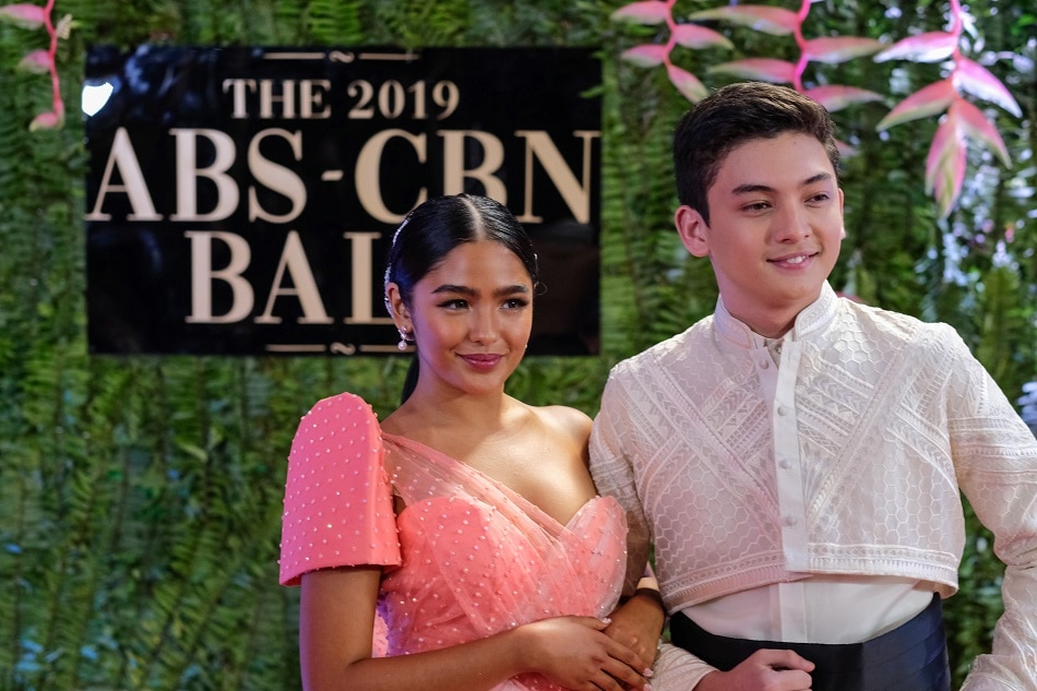 Kadenang Ginto's Andrea Brillantes and Seth Fedelin pose for photos during the 2019 ABS-CBN Ball in Shangri-La The Fort on September 14, 2019. Karl Cedrick Basco, ABS-CBN News.
