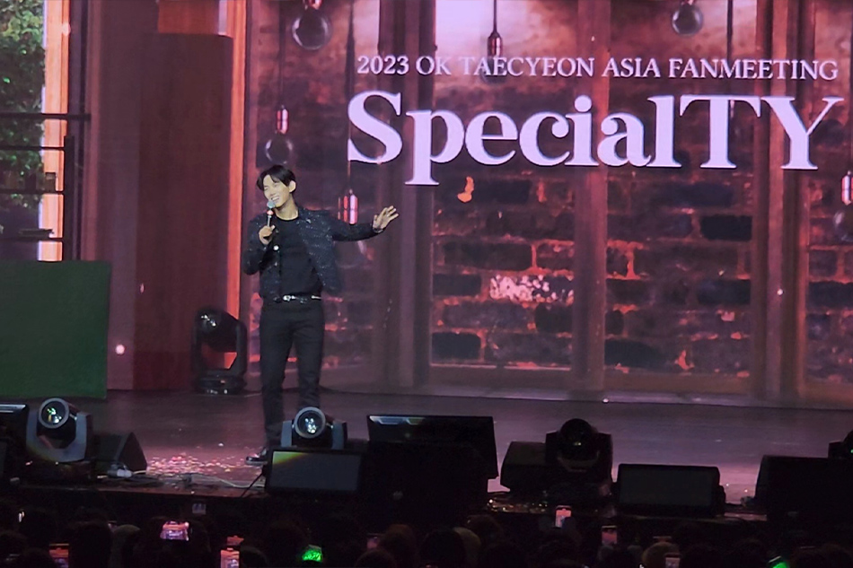Korean actor and rapper Ok Taecyeon greets his fans during his “SpecialTY” fan meeting in Manila on September 23, 2023. Photo by Rose Carmelle Lacuata, ABS-CBN News
