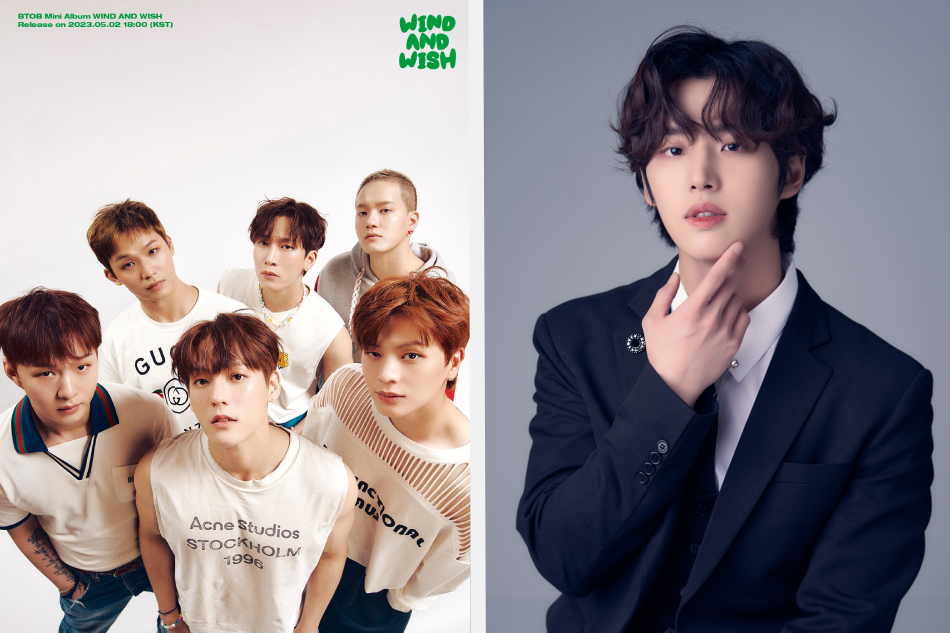 K-pop boy group BTOB, left, and Hongseok of Pentagon. Photos from artists