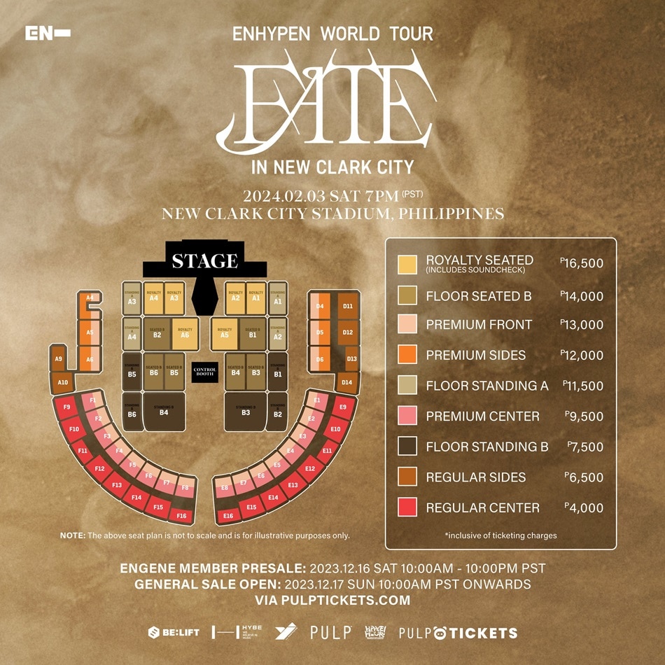 Enhypen's 'Fate' concert in PH Seat map, ticket prices ABSCBN News