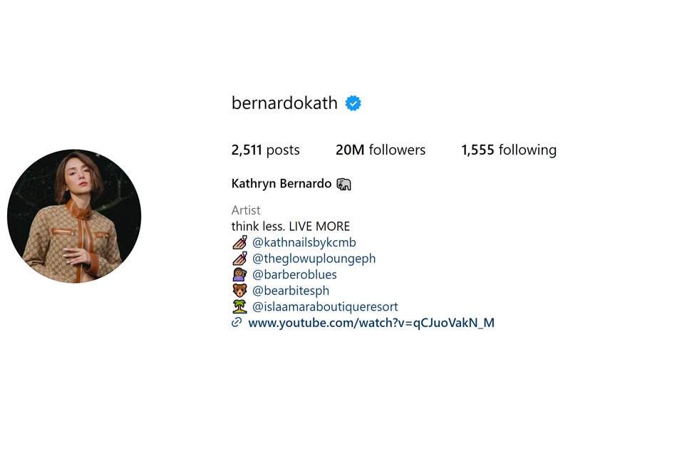 Kathryn Bernardo Reaches 20 Million Instagram Followers Abs Cbn News 5312