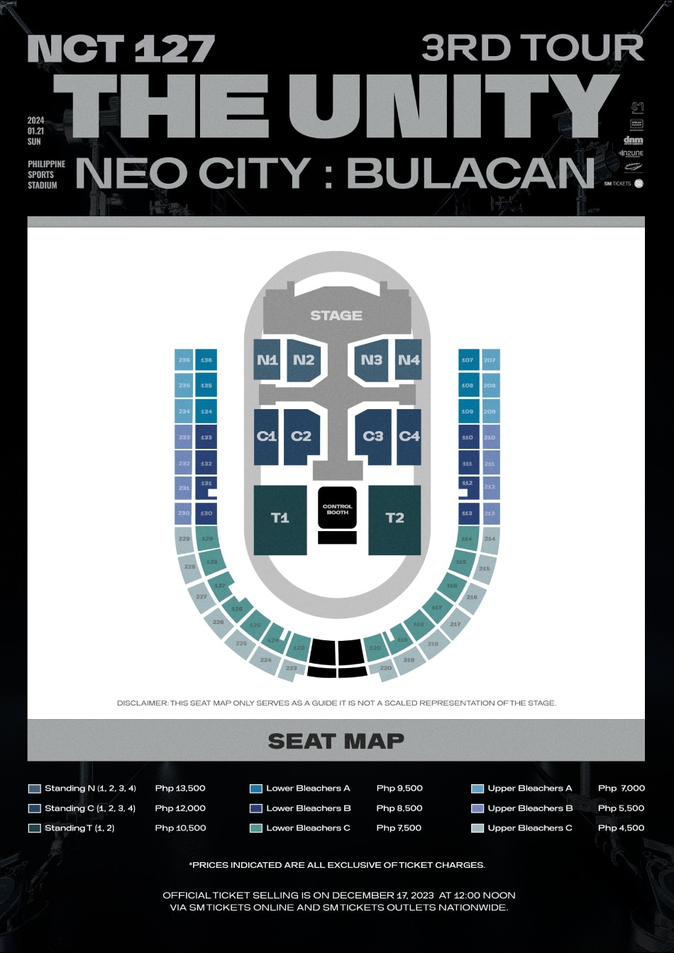 NCT 127's 'The Unity' concert in Bulacan Seat map, ticket prices ABS