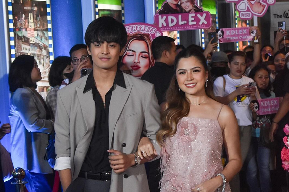 KD Estrada (left) an Alexa Ilacad at the special screening of 'Toss Coin' in Manila in December 2023. Star Cinema