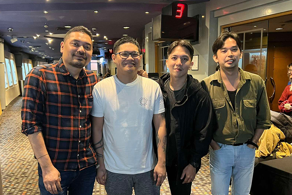 (From left) Dan Villegas, executive producer; Carlo Joseph Papa, director; Gio Gahol, actor; and Geo Lomuntad, executive producer