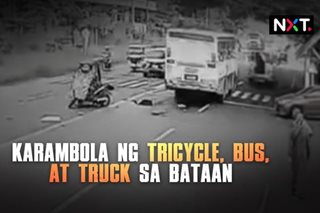 Karambola ng tricycle, bus, at truck sa Bataan 