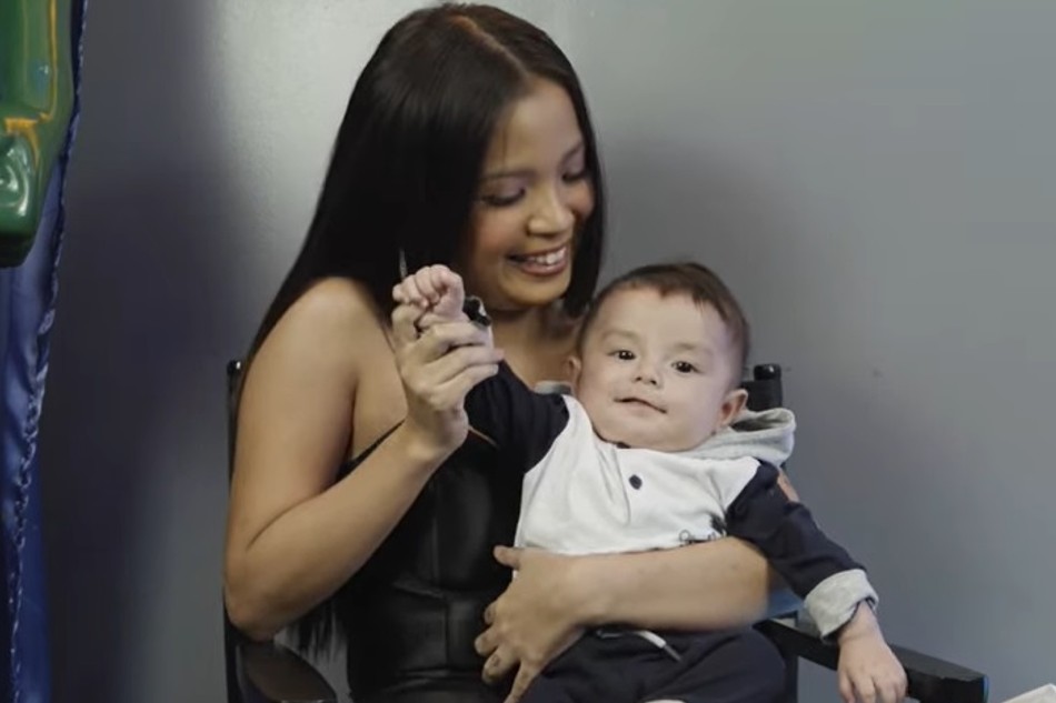 Ryssi Avila with her 5-month-old son Anghel. Screenshot