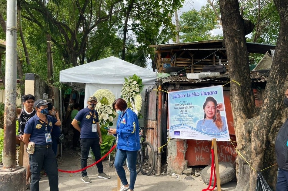 The wake of slain Filipina domestic helper Jullebee Ranara begins at her home in Las Piñas City, January 29, 2023. Michael Delizo, ABS-CBN News