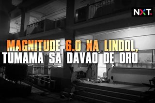 Magnitude 6.0 na lindol, tumama sa Davao de Oro 