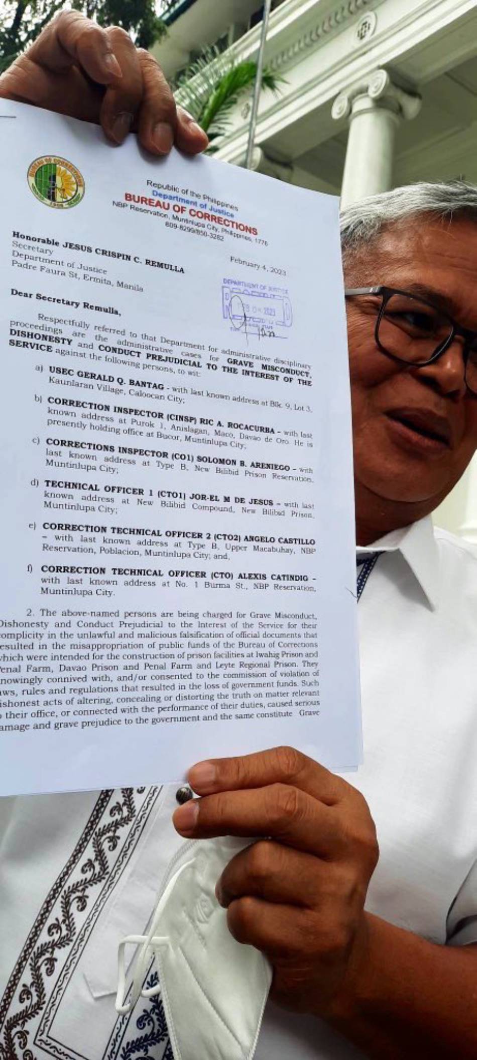  Suspended prisons chief Gerald Bantag faces fresh raps for plunder, malversation of public funds, graft, grave misconduct and dishonesty over allegedly unfinished projects. Johnson Manabat, ABS-CBN News